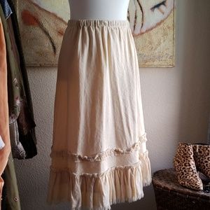 Beige linen skirt